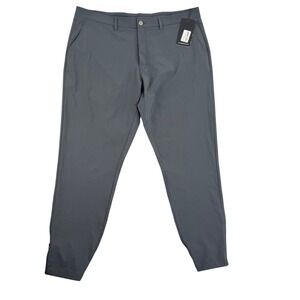 Primo Golf Jogger Mens 40 Tall Dark Gray Performance Tapered Ankle Zip Pants NEW